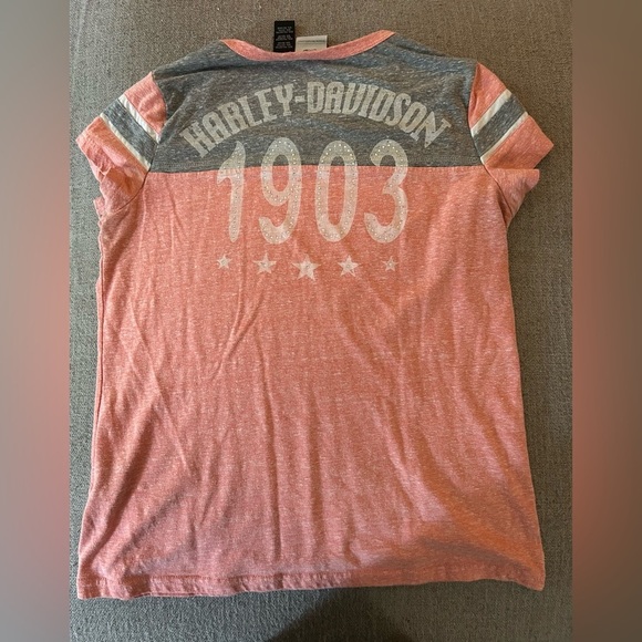 Harley-Davidson Pink and Gray Short Sleeve Tee - Picture 5 of 6